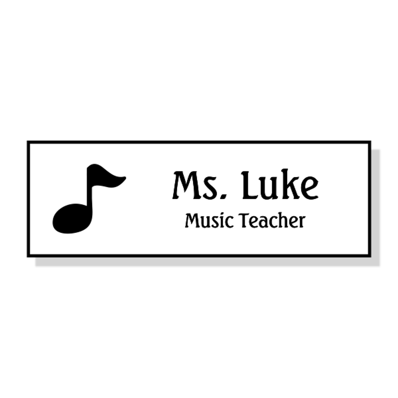 Music Note School Name Tag
