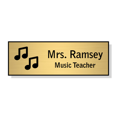 Music/Chorus Rectangle 2 Line Name Badge B