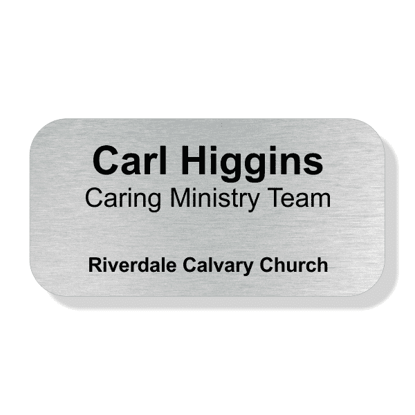 Name and Title Engraved Faith Name Tag - Large Rectangle