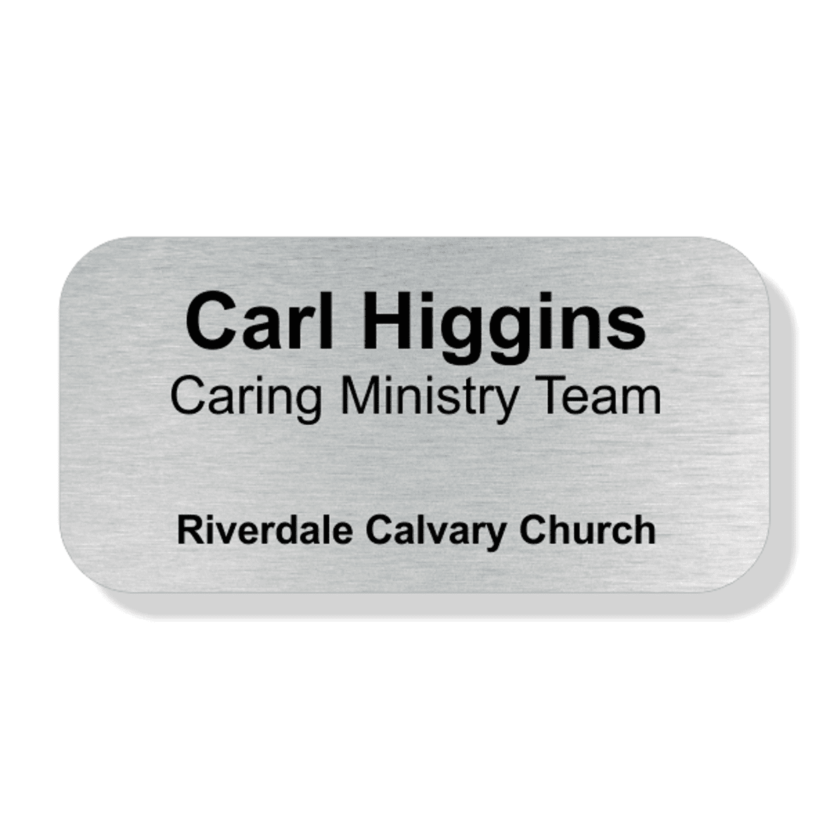 Name and Title Engraved Faith Name Tag - Large Rectangle