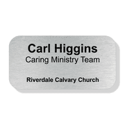 Name and Title Engraved Faith Large Rectangle Name Tag 