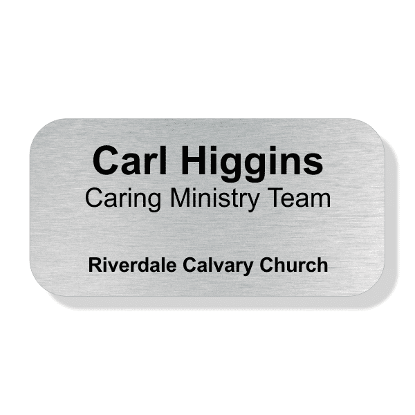Name and Title Engraved Faith Large Rectangle Name Tag 
