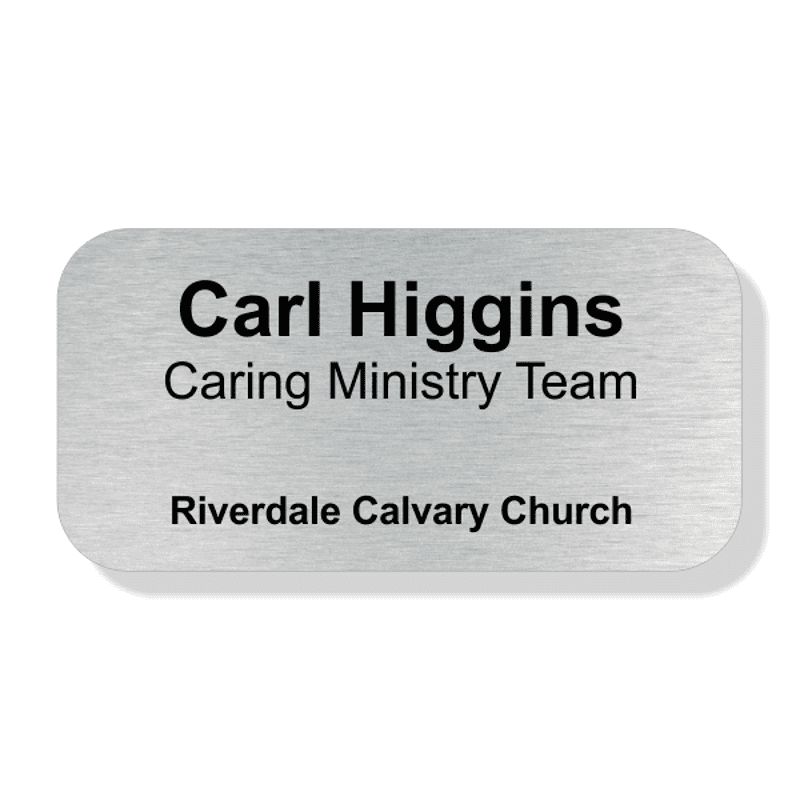 Name and Title Engraved Faith Name Tag - Large Rectangle