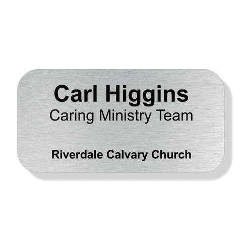 Name and Title Engraved Faith Large Rectangle Name Tag