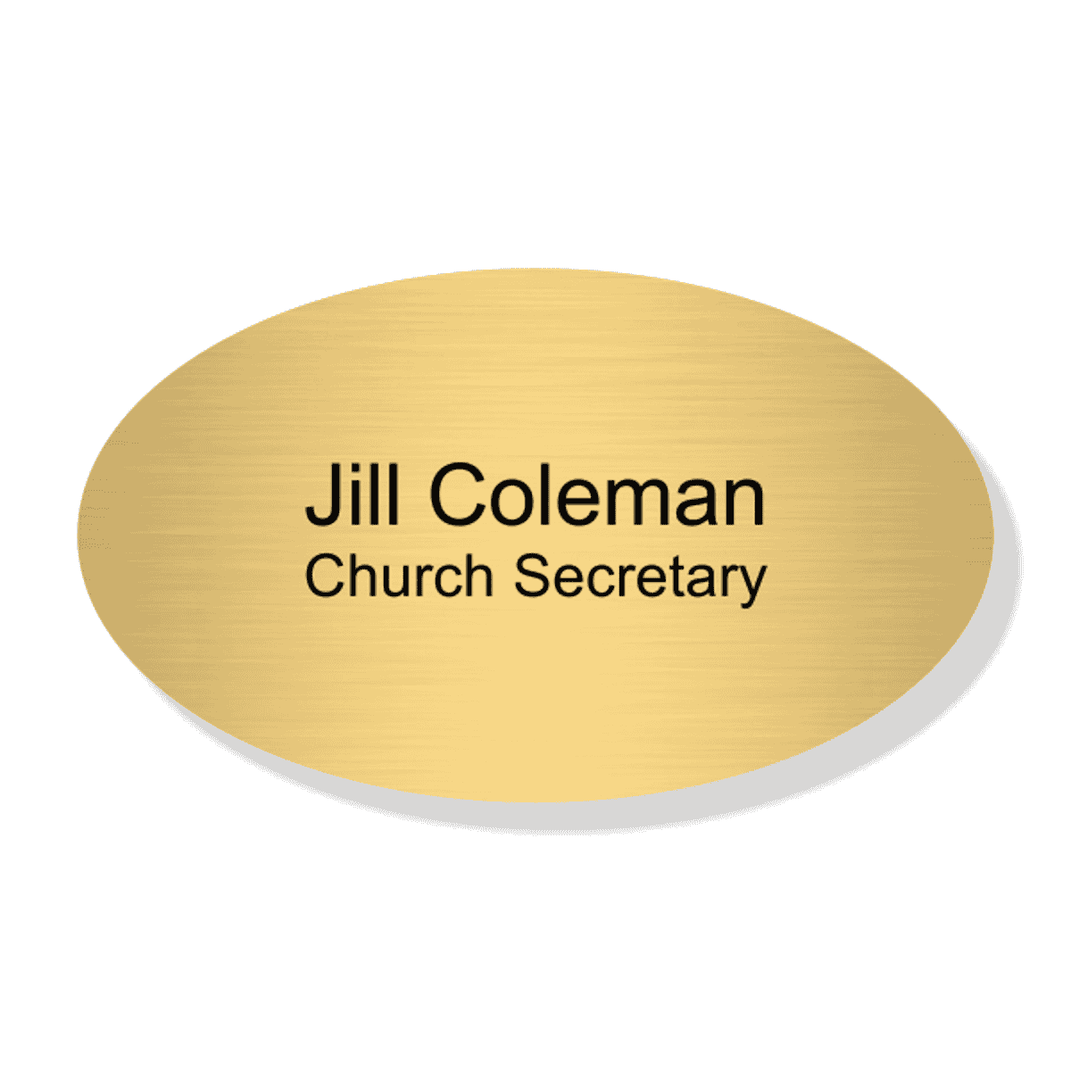 Name and Title Engraved Faith Name Tag - Oval