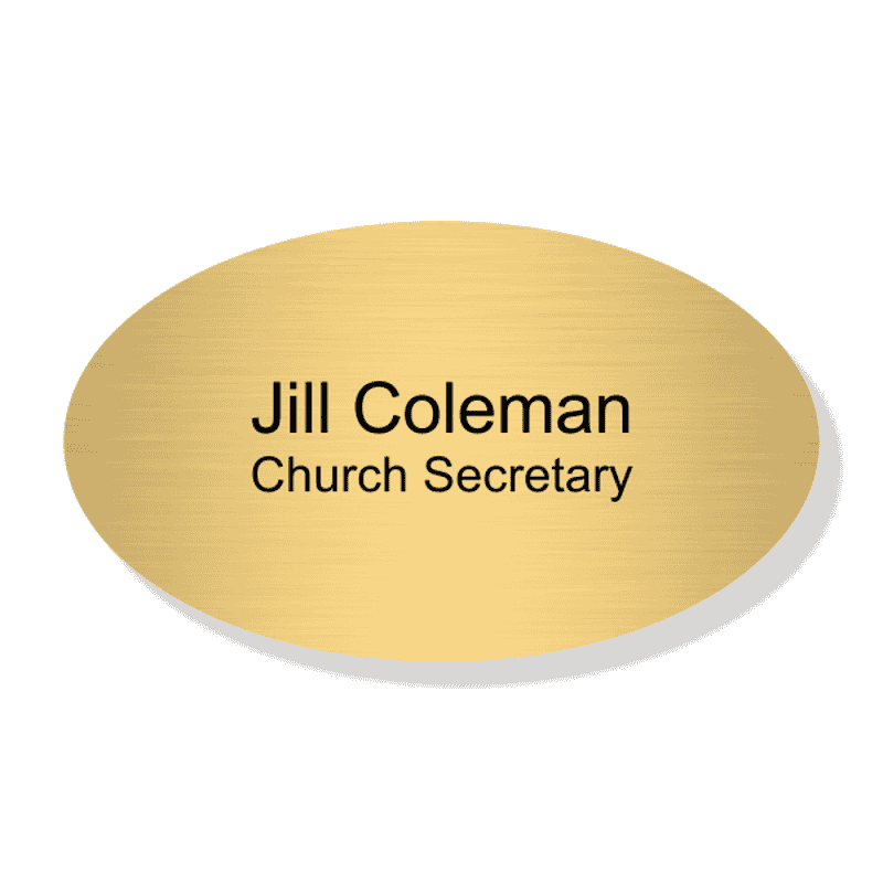 Name and Title Engraved Faith Name Tag - Oval
