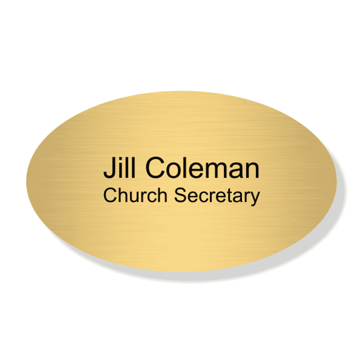 Name and Title Engraved Faith Name Tag - Oval