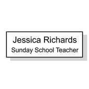 Name and Title Engraved Faith Rectangle Name Tag