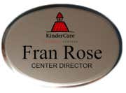 Oval KinderCare Name Tag with Premier Holder
