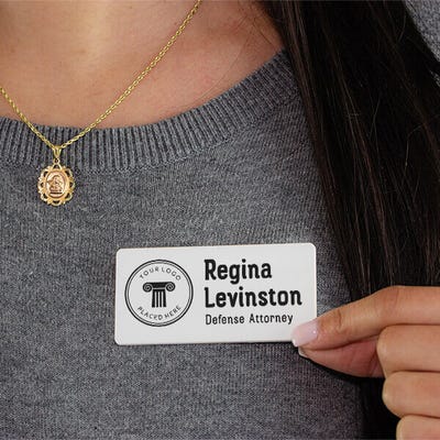 Custom Logo Lawyer Name Tag - alternate view