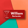 Restaurant Martini Cocktail Bartender Name Tag Lifestyle