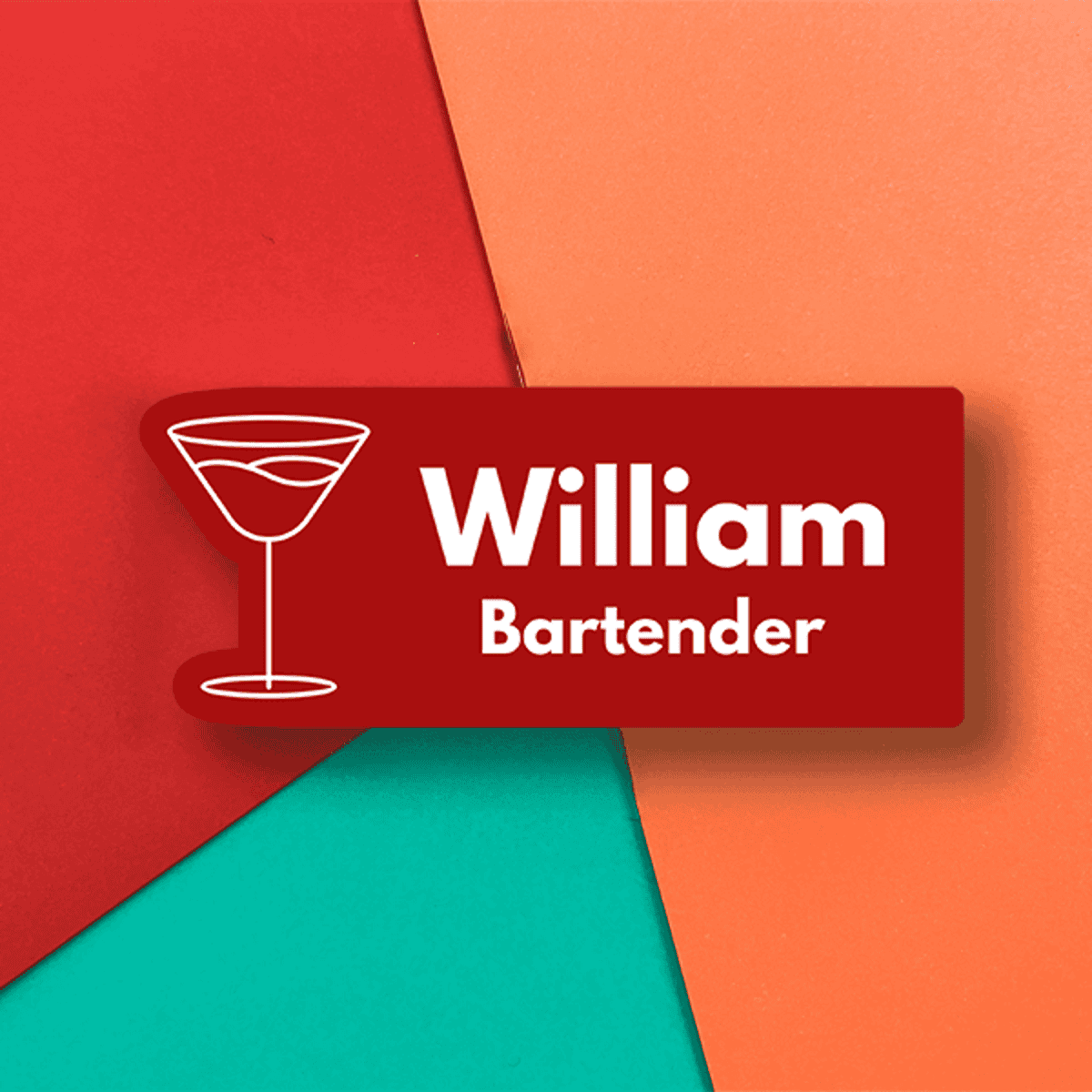 Restaurant Martini Cocktail Bartender Name Tag Lifestyle