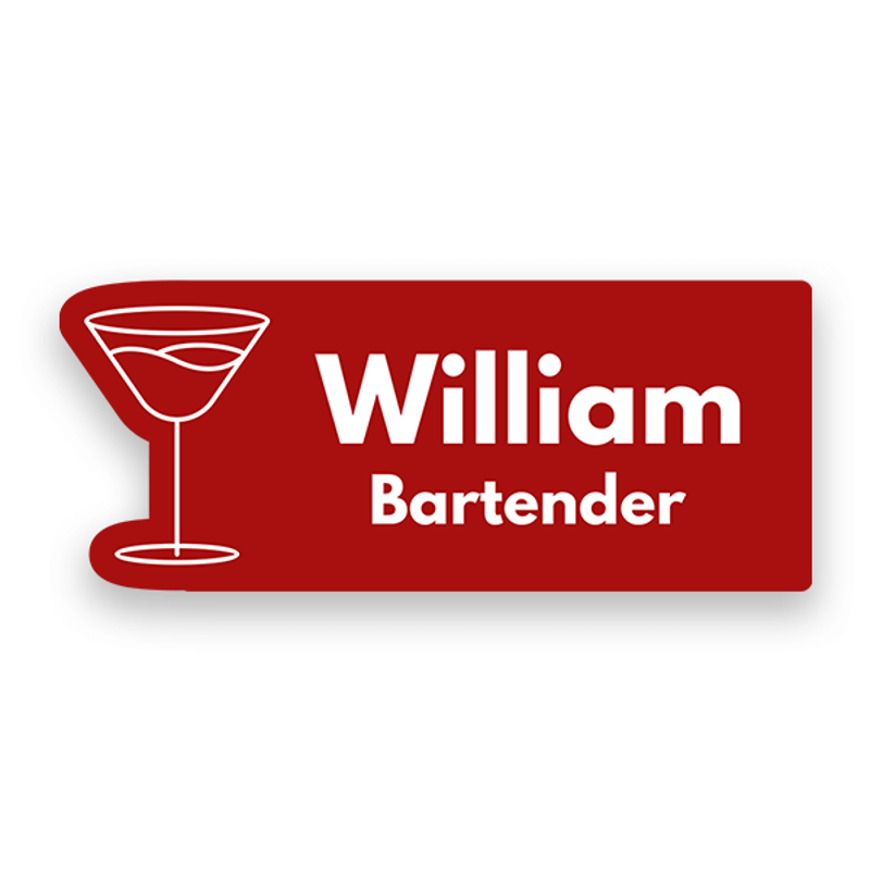 Restaurant Martini Cocktail Bartender Name Tag