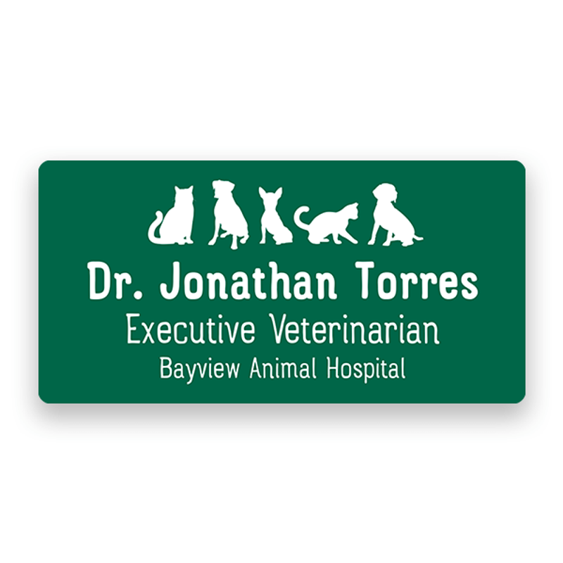 Veterinary Animals Name Tag