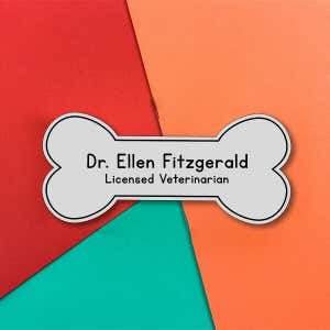 Veterinary Custom Bone Shape Name Tag Lifestyle
