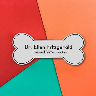 Veterinary Custom Bone Shape Name Tag - alternate view