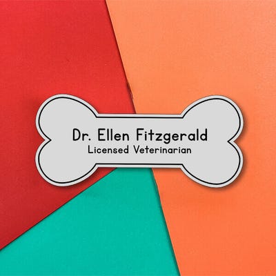 Veterinary Custom Bone Shape Name Tag - alternate view