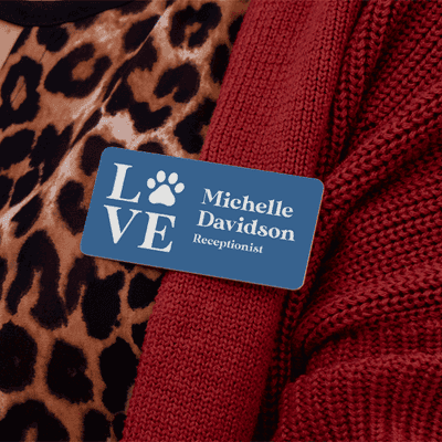 Veterinary Love Paw Name Tag - alternate view