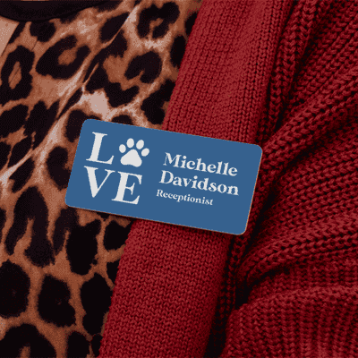 Veterinary Love Paw Name Tag - alternate view