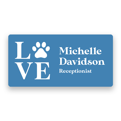 Veterinary Love Paw Name Tag