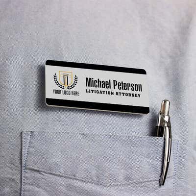 Modern Logo Attorney Office Name Tag - alternate view