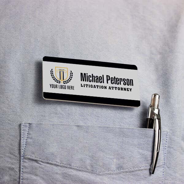 Modern Logo Attorney Office Name Tag Lifestyle