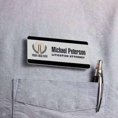 Modern Logo Attorney Office Name Tag - alternate view