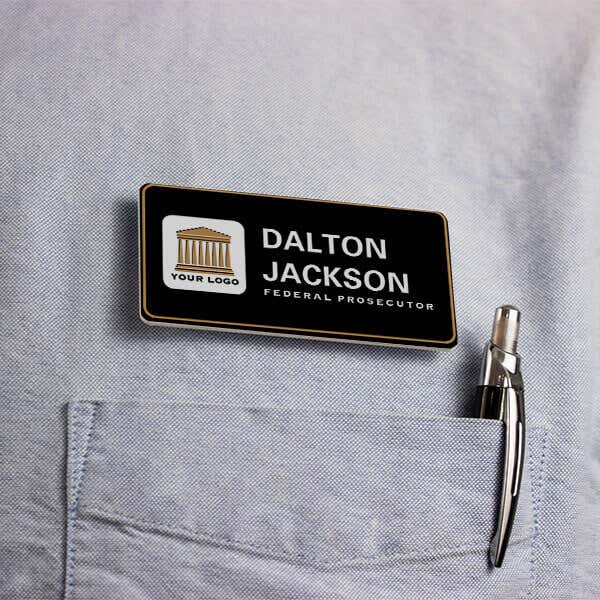 Custom Square Logo Attorney Lawyer Name Tag Lifestyle