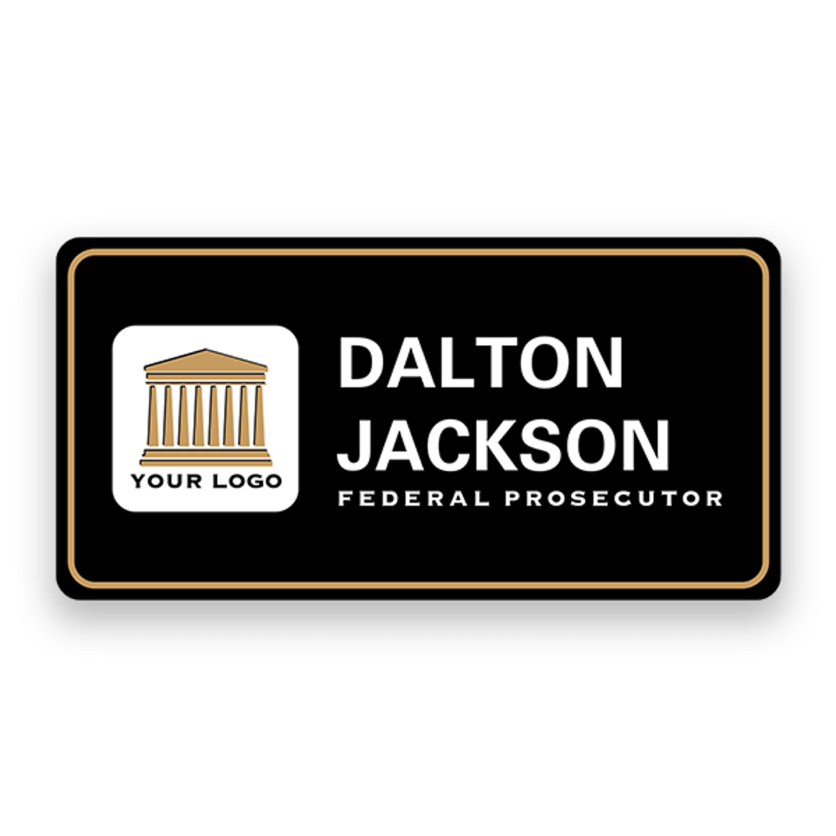 Custom Square Logo Attorney Lawyer Name Tag