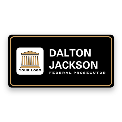 Custom Square Logo Attorney Lawyer Name Tag