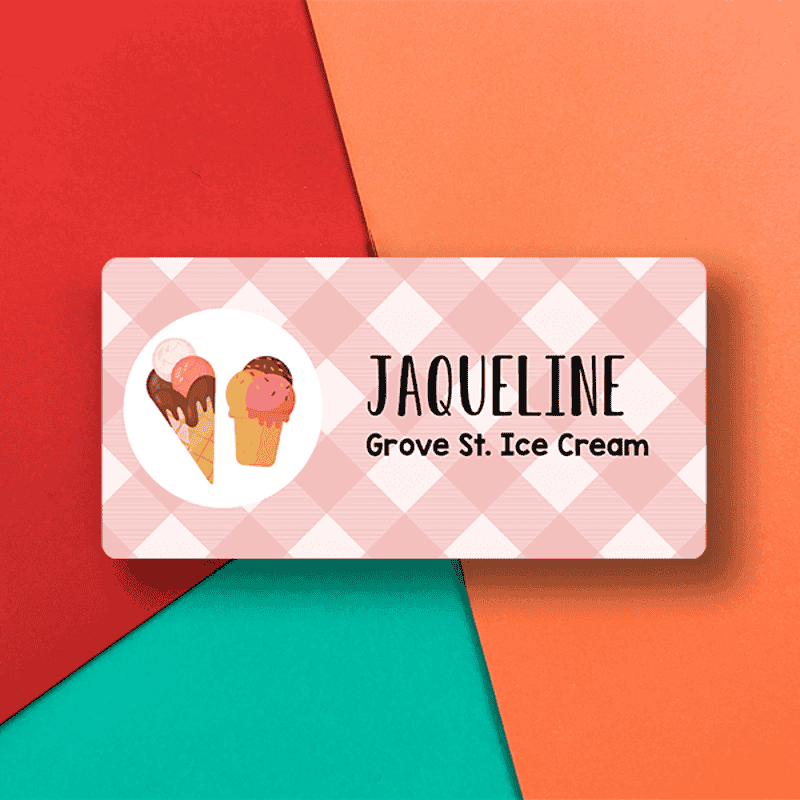 Restaurant Ice Cream Name Tag Lifestyle