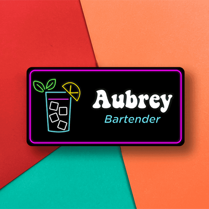 Restaurant Cocktail Bartender Name Tag Lifestyle