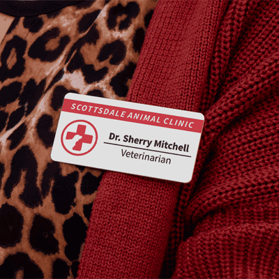 Veterinary Animal Hospital Name Tag - alternate view
