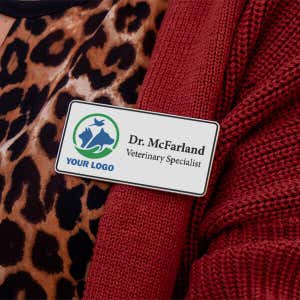 Veterinary Custom Logo Name Tag Lifestyle