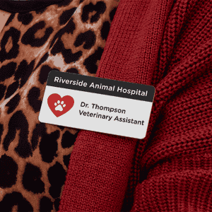 Veterinary Custom Paw Shape Name Tag Lifestyle