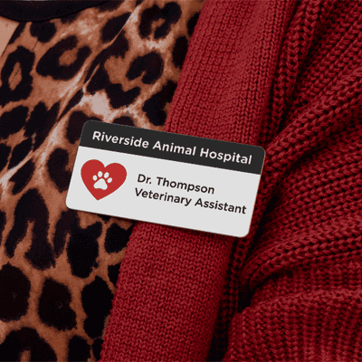 Veterinary Custom Paw Shape Name Tag - alternate view