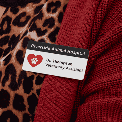 Veterinary Custom Paw Shape Name Tag - alternate view