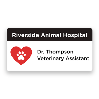 Veterinary Custom Paw Shape Name Tag