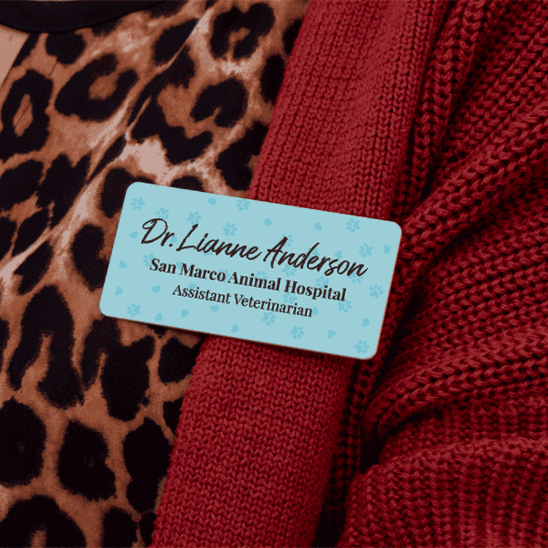 Veterinary Staff Name Tag Blue Lifestyle