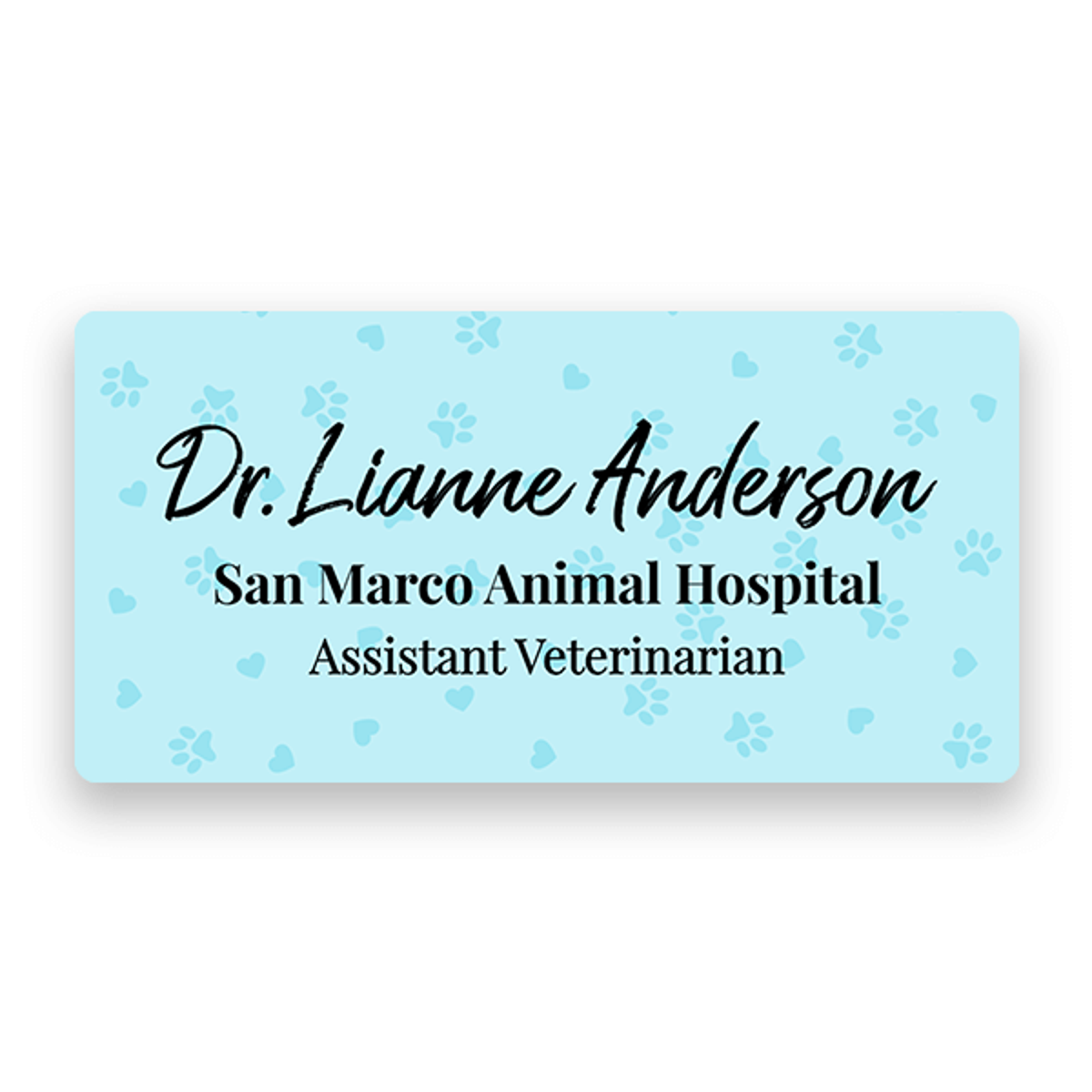 Veterinary Staff Name Tag Blue