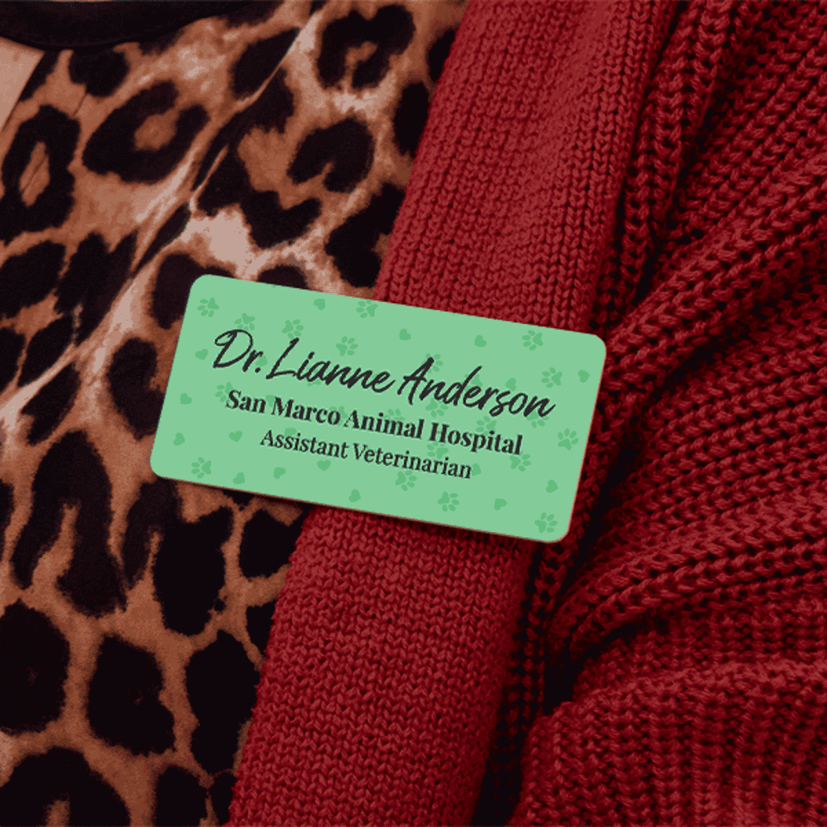 Veterinary Staff Name Tag Green Lifestyle