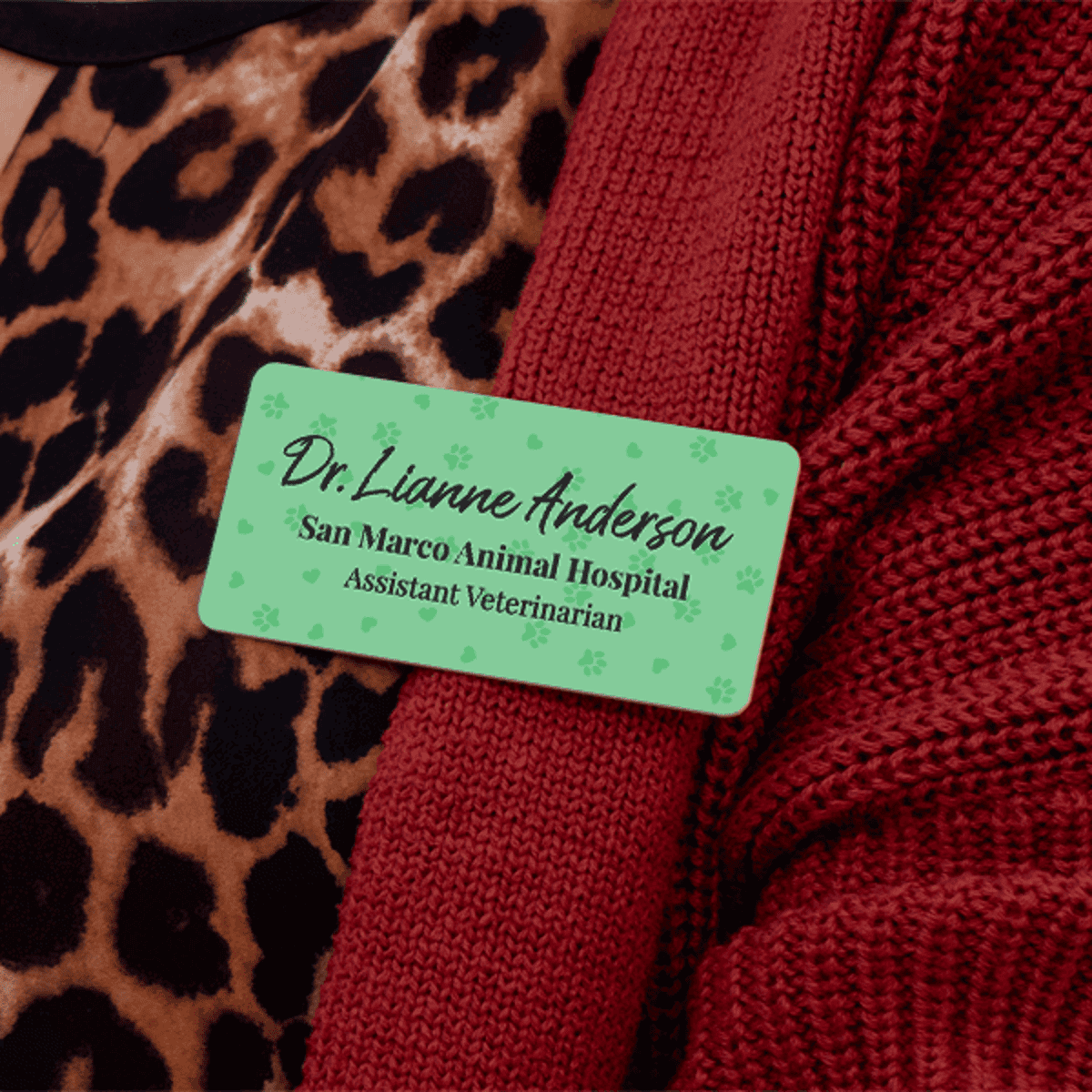 Veterinary Staff Name Tag Green Lifestyle