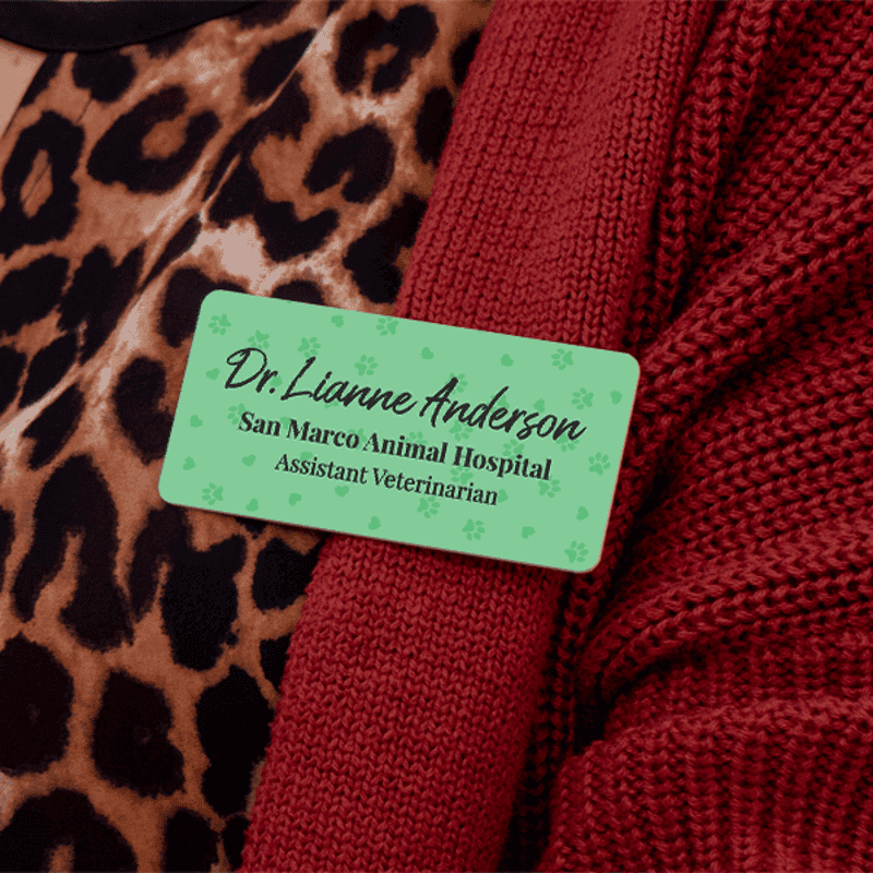 Veterinary Staff Name Tag Green Lifestyle