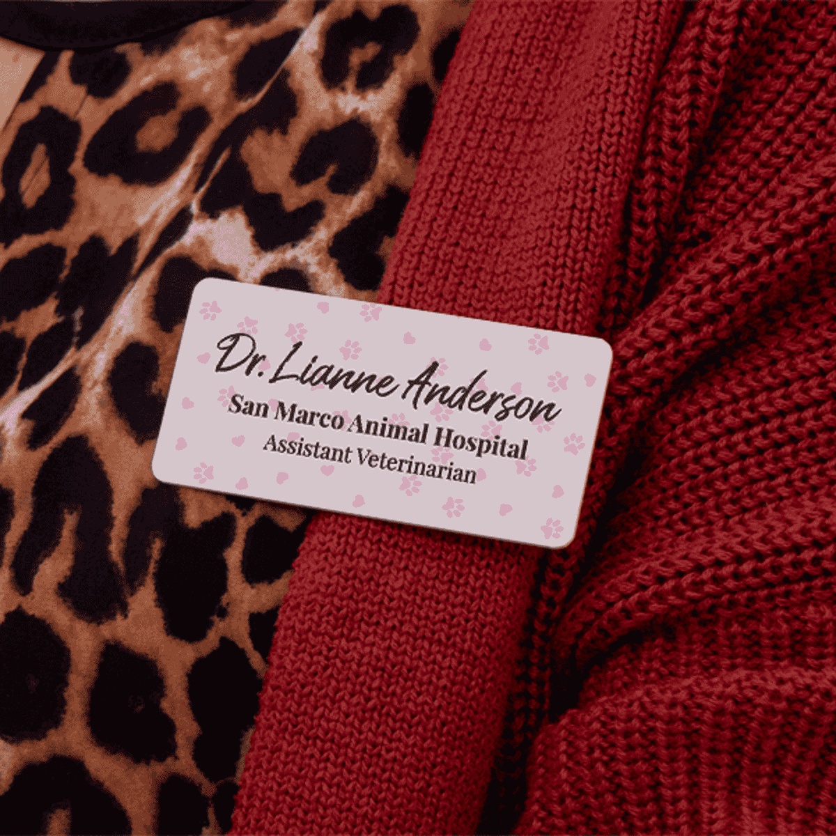 Veterinary Staff Name Tag Pink Lifestyle