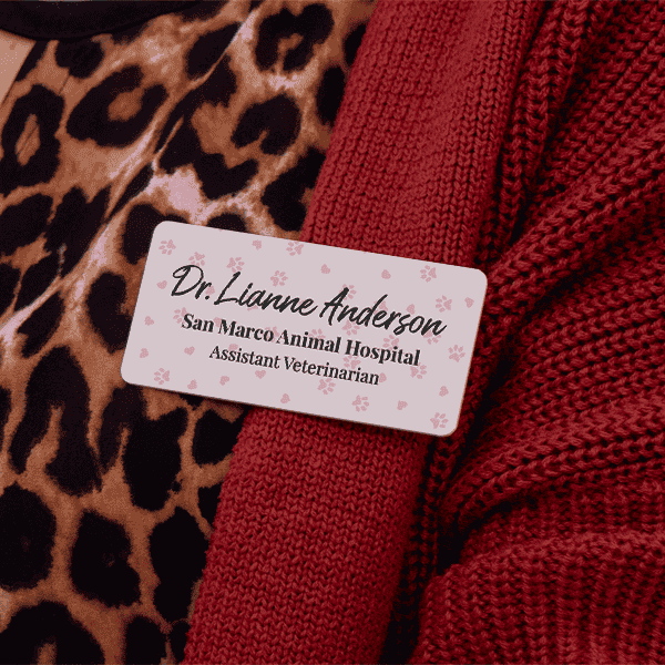 Veterinary Staff Name Tag Pink Lifestyle