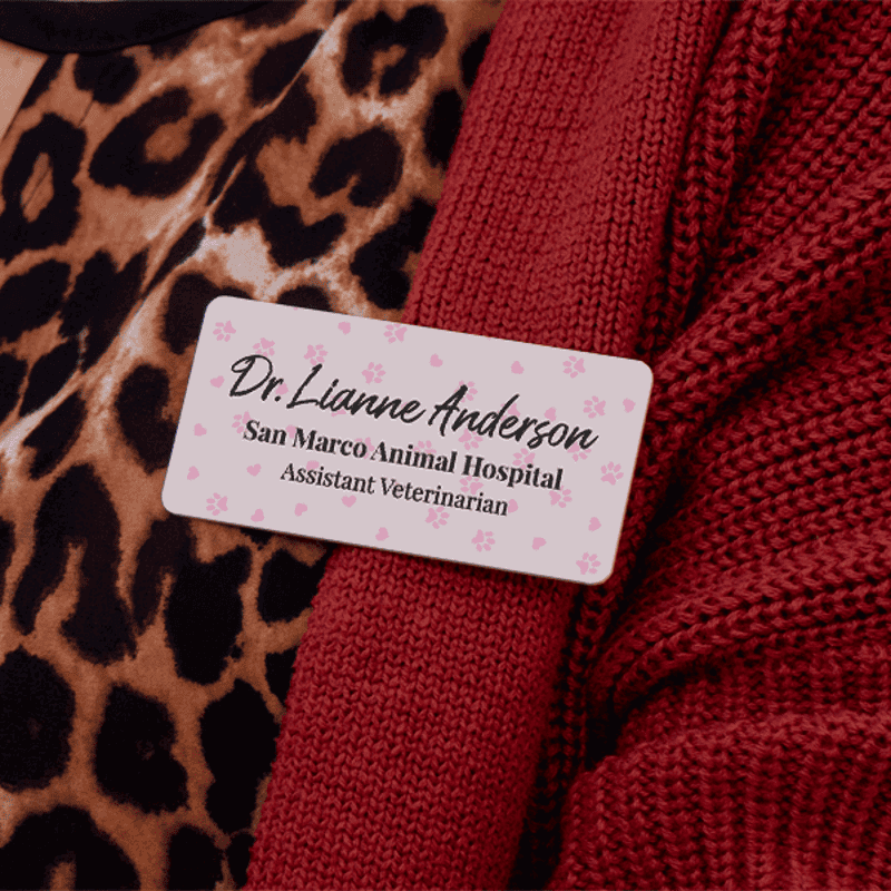Veterinary Staff Name Tag Pink Lifestyle