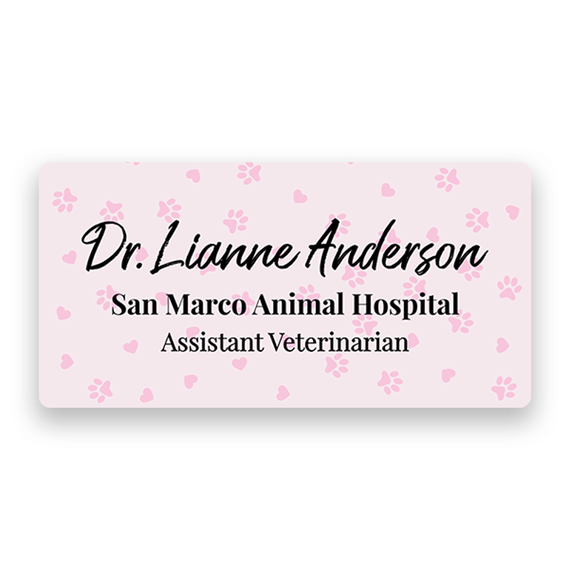 Veterinary Staff Name Tag Pink