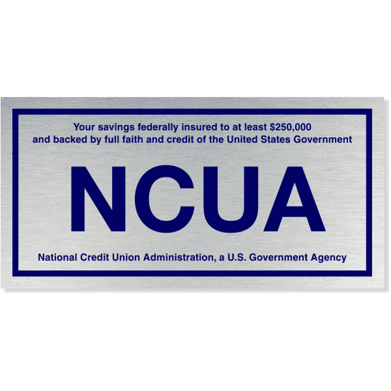 NCUA Blue / Silver Color Wall Plate | 4" x 8"