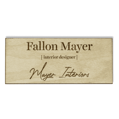Wood Engraved Designer Name Tag