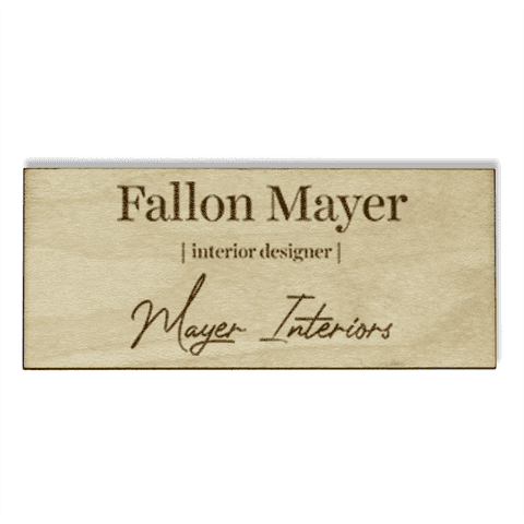 Wood Engraved Designer Name Tag